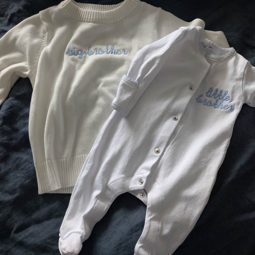 Kids White and Blue Matching Set